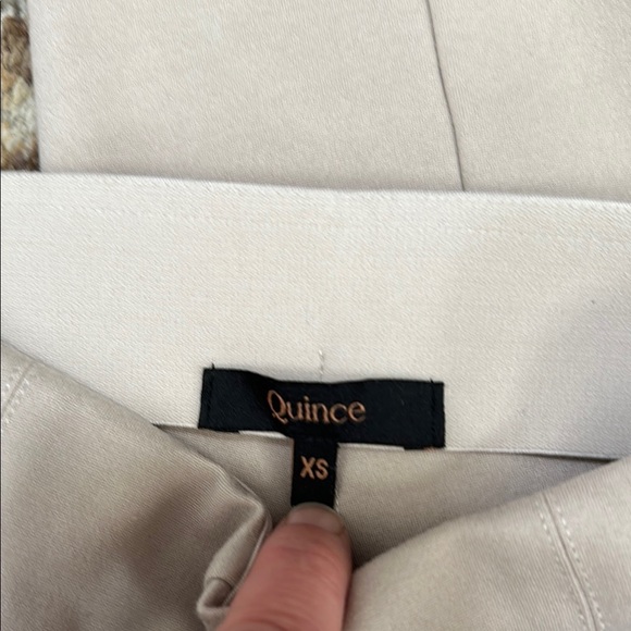 Quince Women's Ecru-Beige Ultra-Stretch Ponte Pants Pintuck Ankle XS - Picture 7 of 8